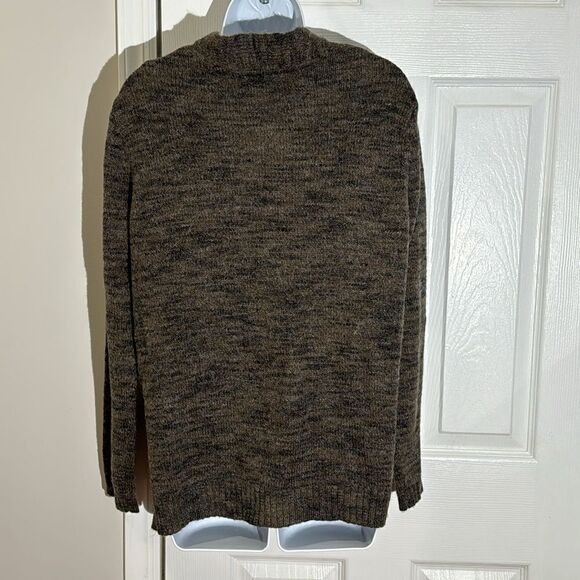 J Jill Open Knit Cardigan Brown Multicolor Cotten sweater size L - Picture 3 of 9